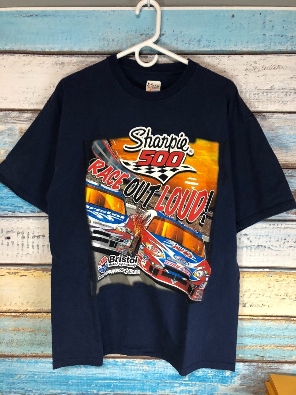 2008 NASCAR Shirt Mens XL SHARPIE 500 Bristol Motor Speedway Race Out Loud! Vtg